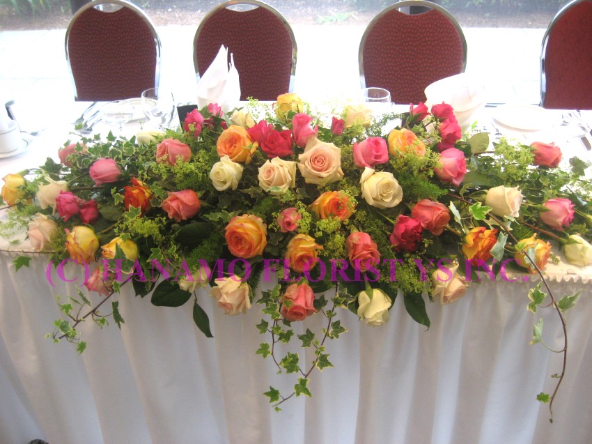 WEDH0710 Wedding Head Table Flowers Colourful Roses [WEDH0710] 0.00